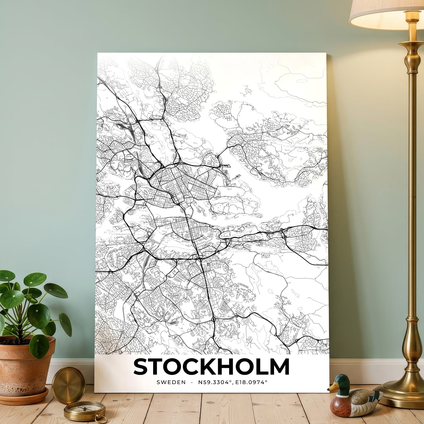 Stockholm Elegant Map Poster