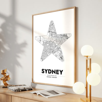 Sydney Star Map Poster