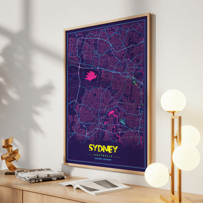 Sydney Cyberpunk Map Poster