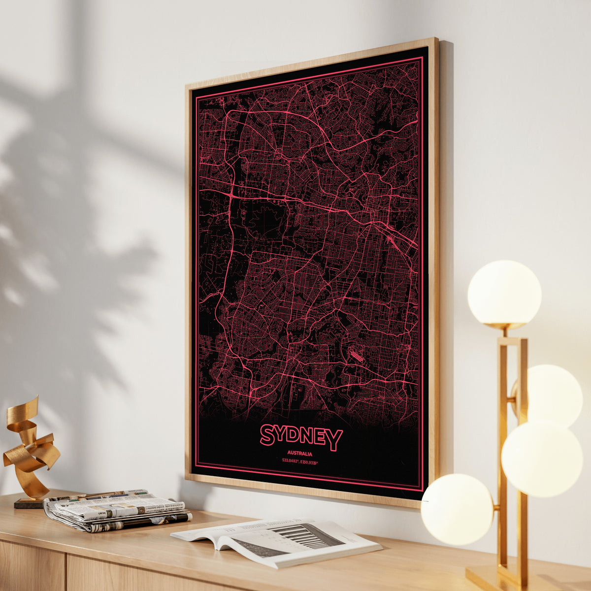 Sydney Phosphor Map Poster - System Alert
