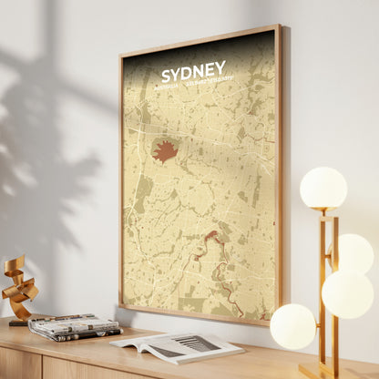Sydney Ember Map Poster