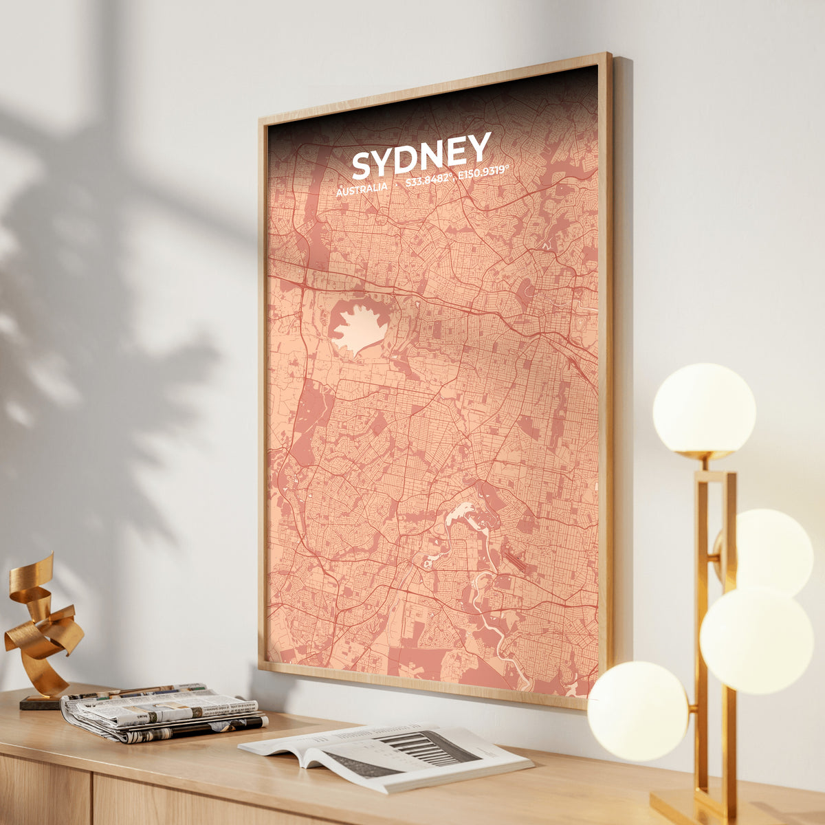 Sydney Blush Map Poster