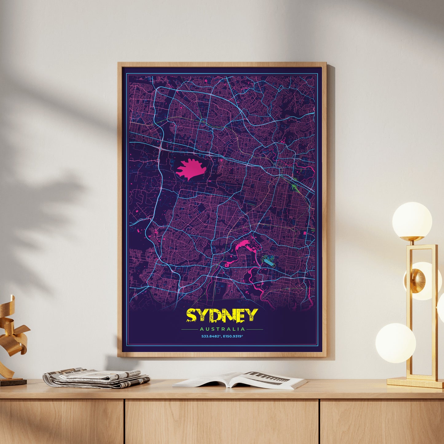 Sydney Cyberpunk Map Poster