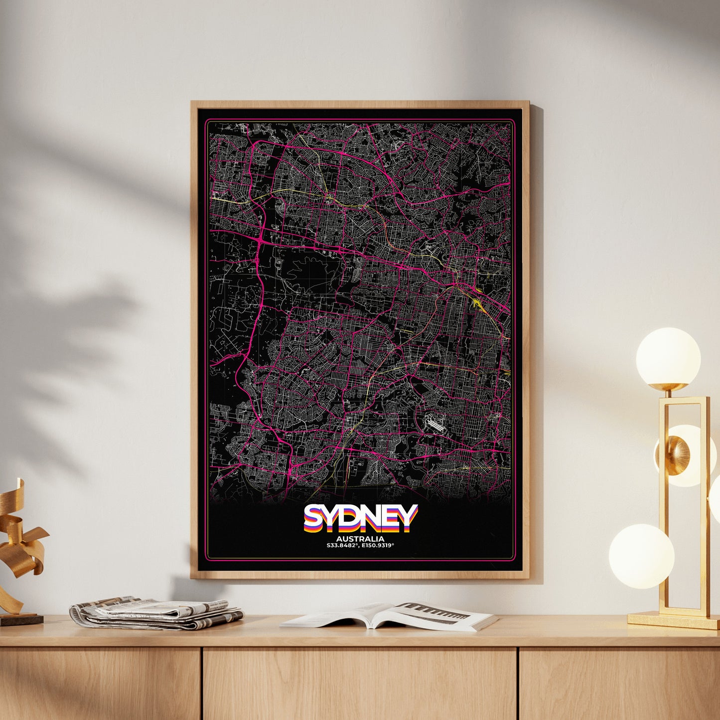 Sydney Retro Map Poster