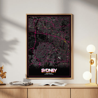 Sydney Retro Map Poster