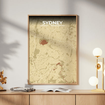 Sydney Ember Map Poster