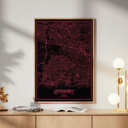 Sydney Phosphor Map Poster - System Alert