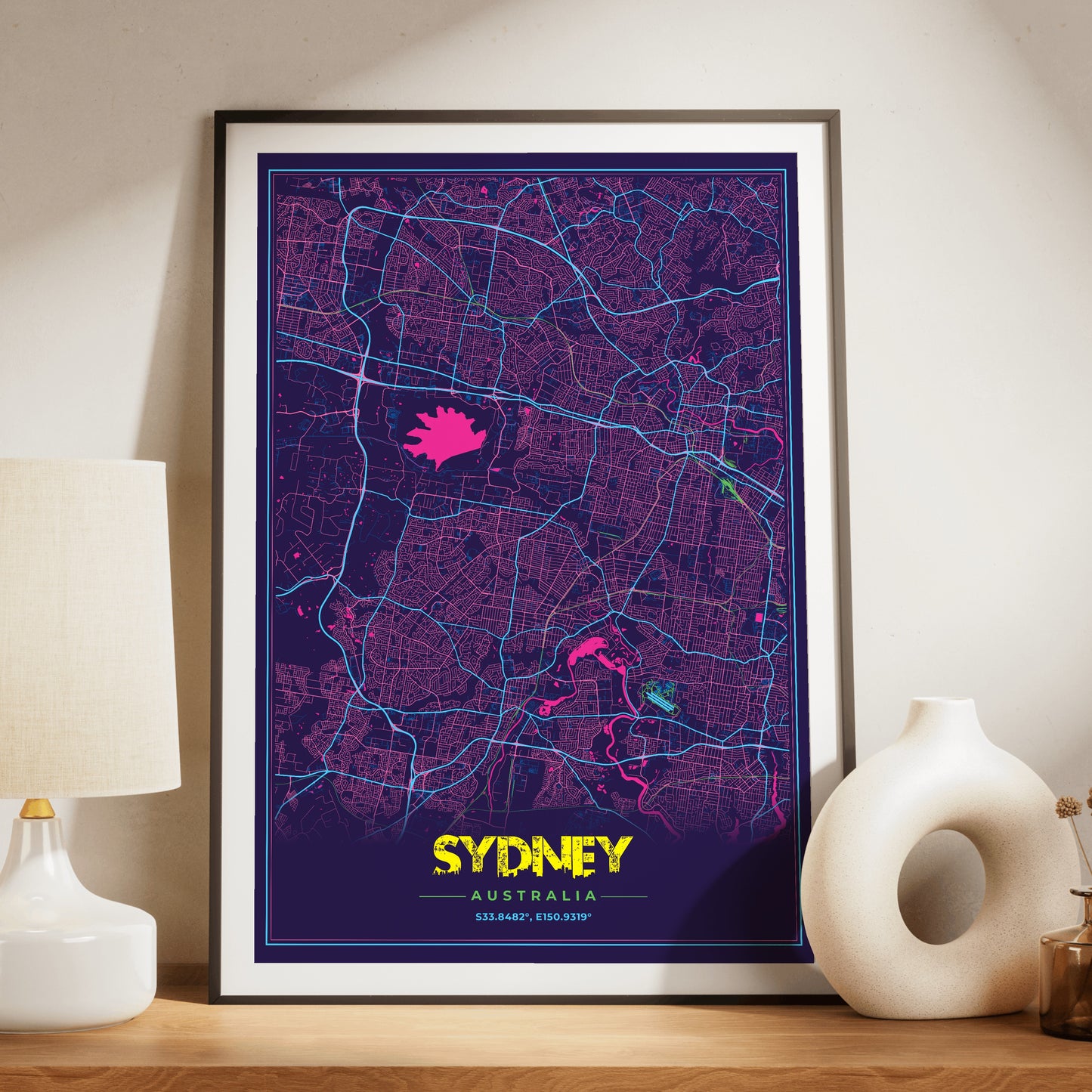 Sydney Cyberpunk Map Poster