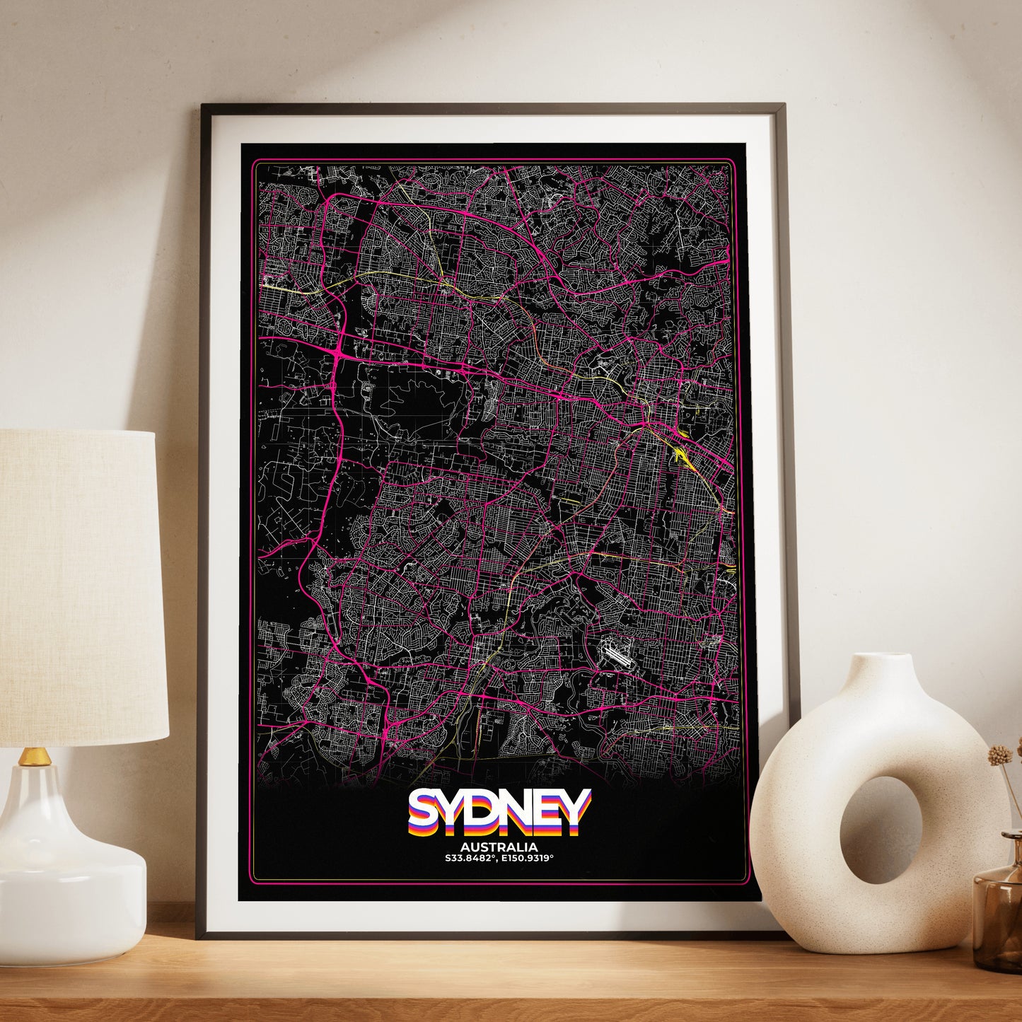 Sydney Retro Map Poster