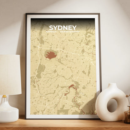 Sydney Ember Map Poster