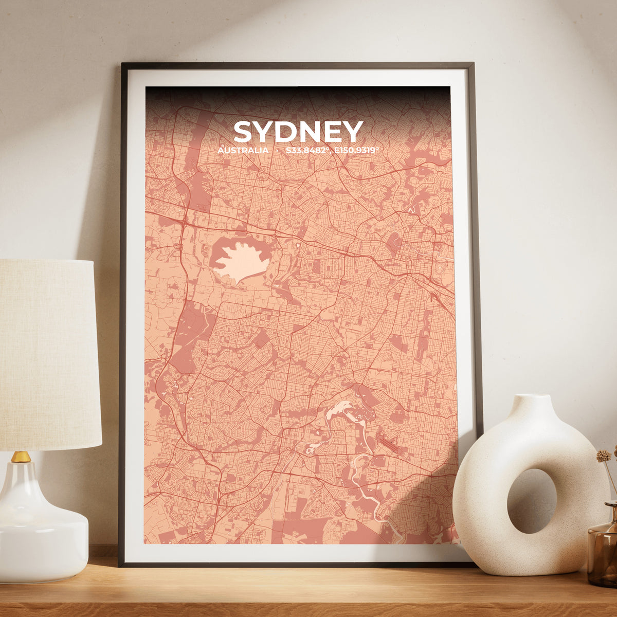 Sydney Blush Map Poster
