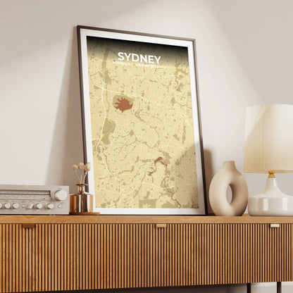 Sydney Ember Map Poster