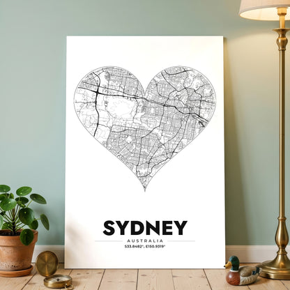 Sydney Heart Map Poster