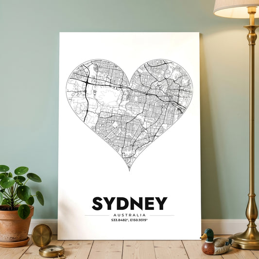 Sydney Heart Map Poster
