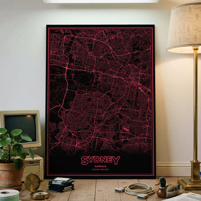 Sydney Phosphor Map Poster - System Alert