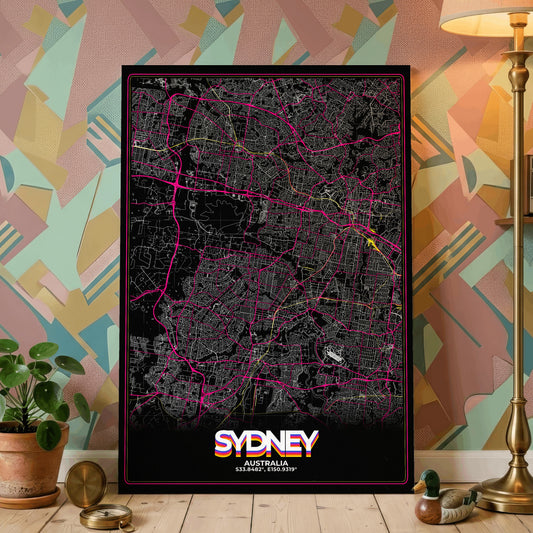 Sydney Retro Map Poster