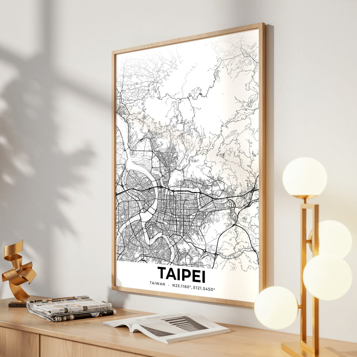 Taipei Elegant Map Poster