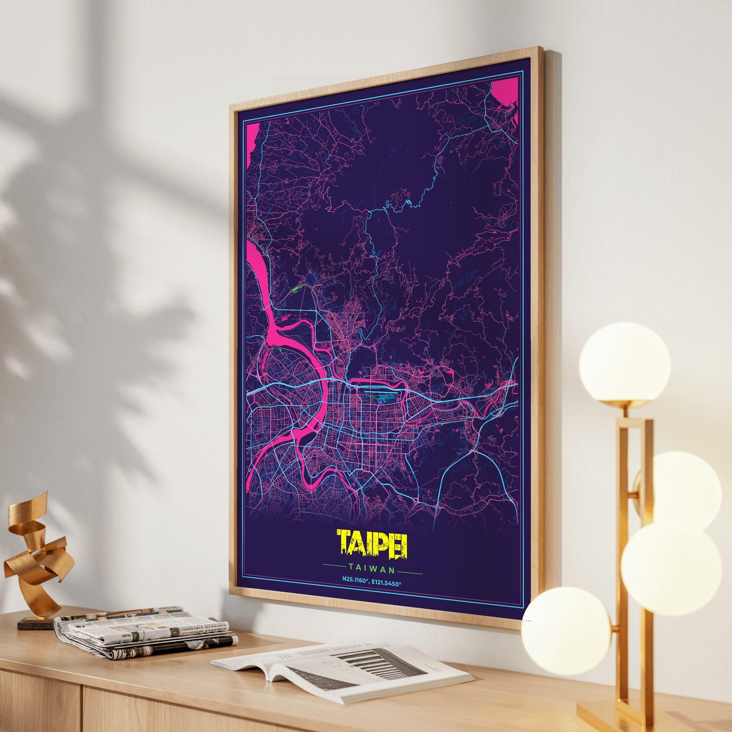 Taipei Cyberpunk Map Poster