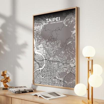 Taipei Ash Map Poster