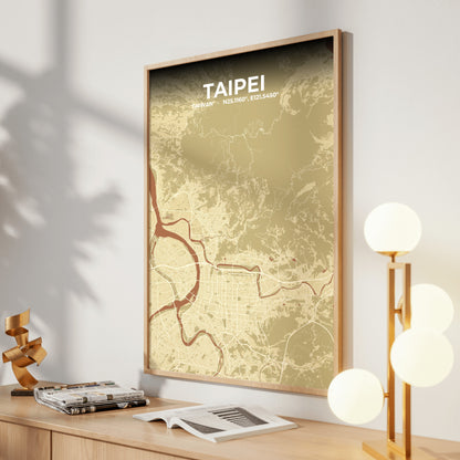Taipei Ember Map Poster