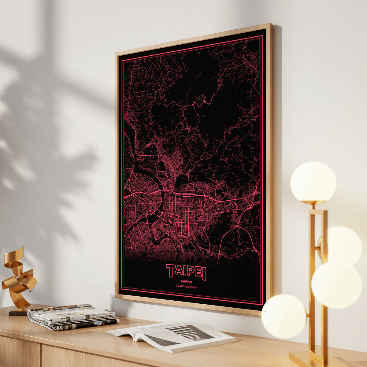 Taipei Phosphor Map Poster - System Alert