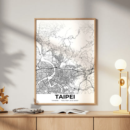 Taipei Elegant Map Poster