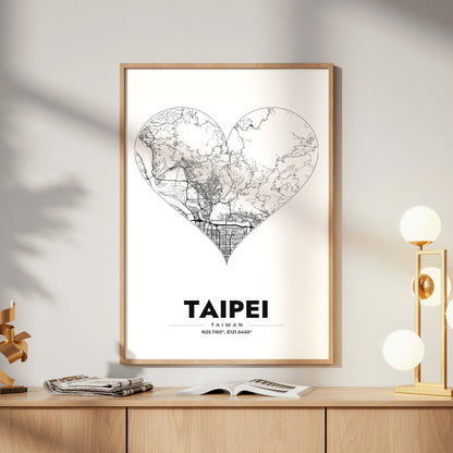 Taipei Heart Map Poster