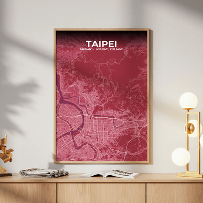 Taipei Scarlet Map Poster