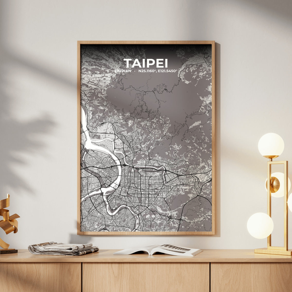 Taipei Ash Map Poster