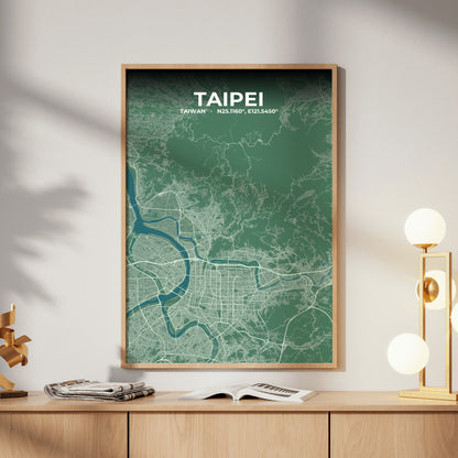 Taipei Mist Map Poster