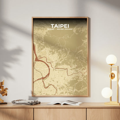 Taipei Ember Map Poster