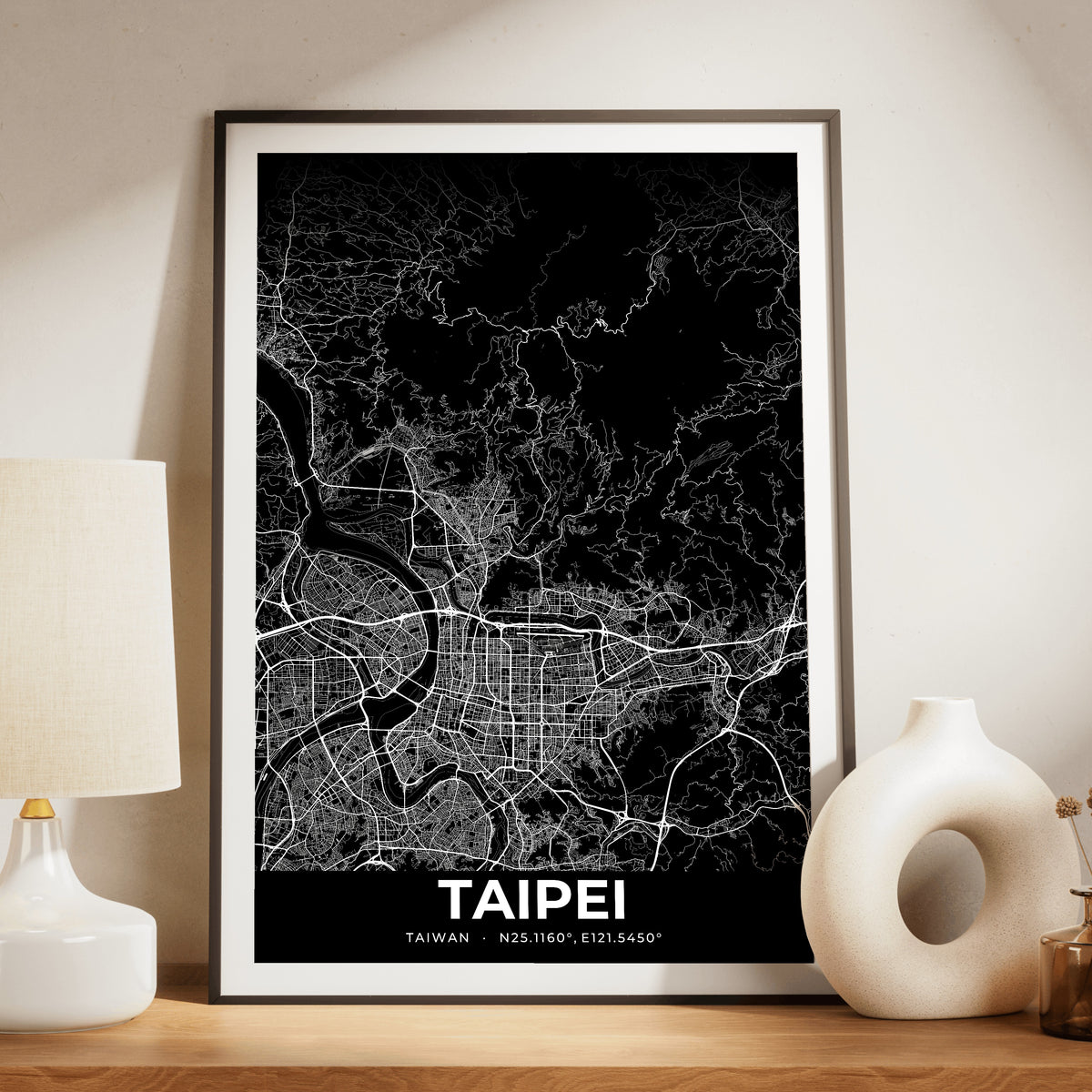 Taipei Elegant Map Poster