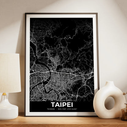 Taipei Elegant Map Poster