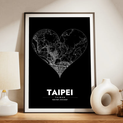 Taipei Heart Map Poster
