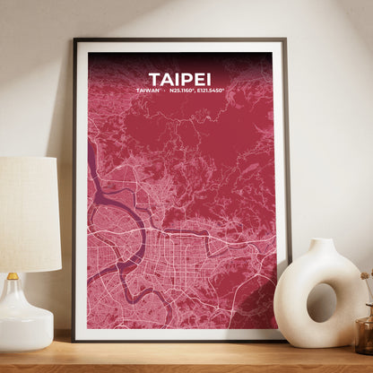 Taipei Scarlet Map Poster