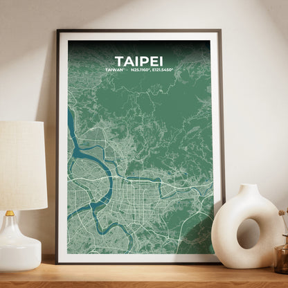 Taipei Mist Map Poster