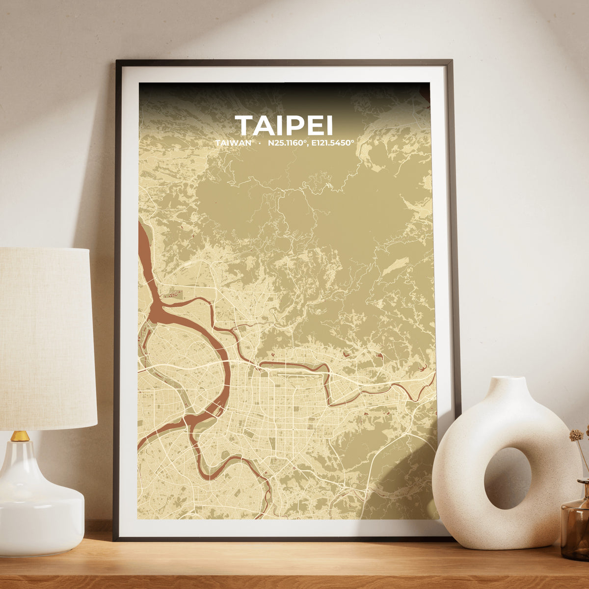 Taipei Ember Map Poster
