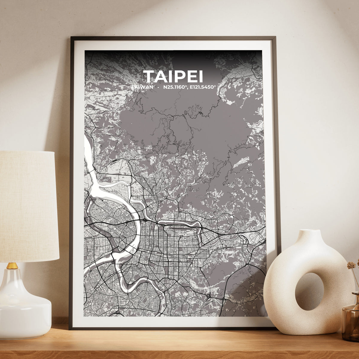 Taipei Ash Map Poster
