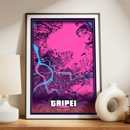 Taipei GTA Map Poster