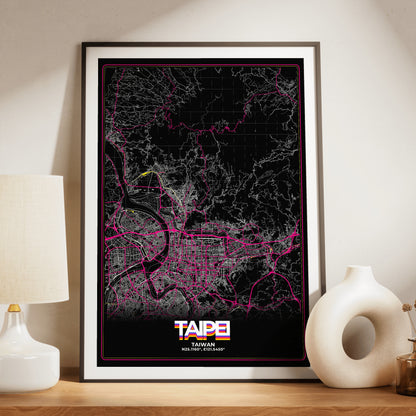 Taipei Retro Map Poster