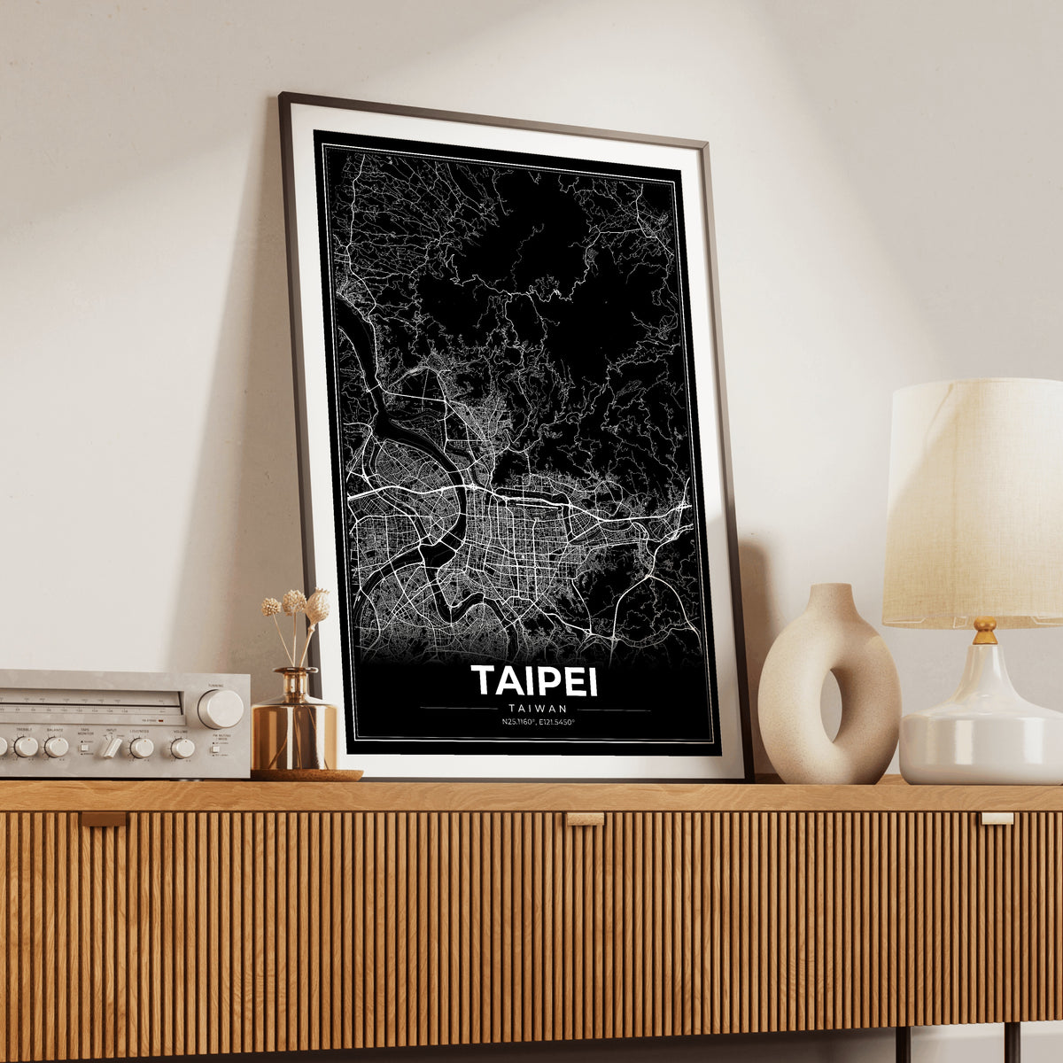 Taipei Modern Map Poster