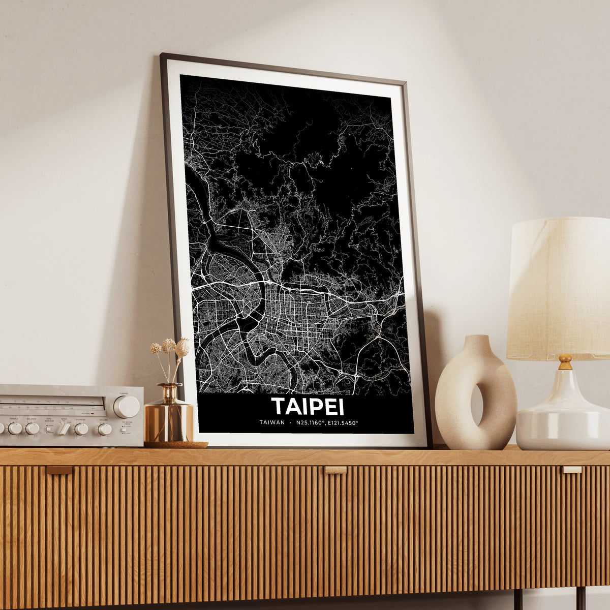 Taipei Elegant Map Poster