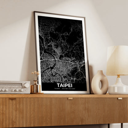 Taipei Elegant Map Poster