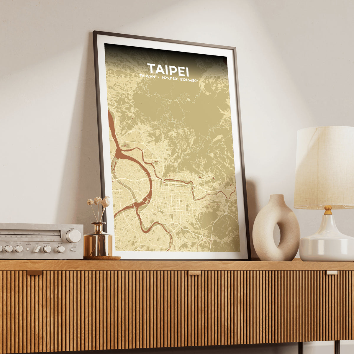 Taipei Ember Map Poster