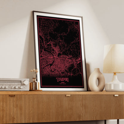 Taipei Phosphor Map Poster - System Alert