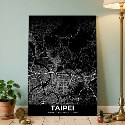 Taipei Elegant Map Poster