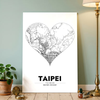 Taipei Heart Map Poster
