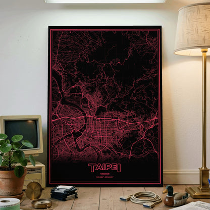 Taipei Phosphor Map Poster - System Alert
