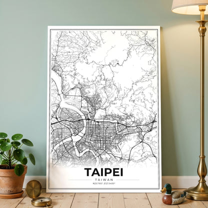 Taipei Modern Map Poster