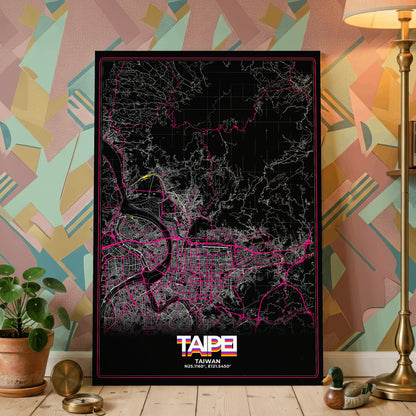 Taipei Retro Map Poster